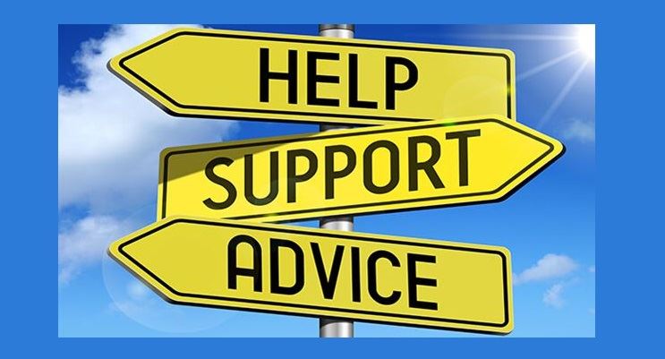 Help, support and advice signs